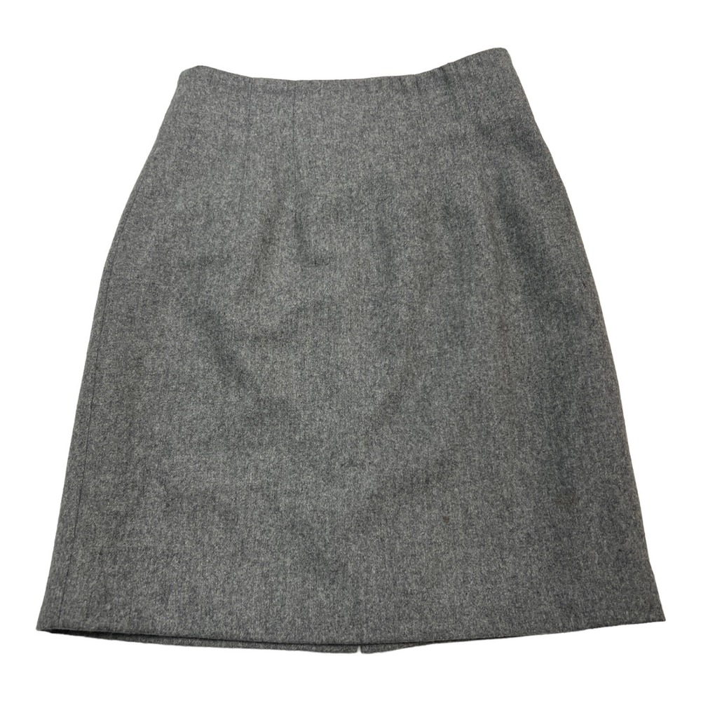 Vintage Lee David Pencil Skirt Womens 7/8 Gray Wool‎ Blend Lined Neutral Office